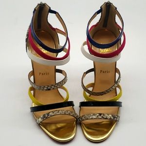 Christian Louboutin size 40 color multi leather suede 100% Authentic